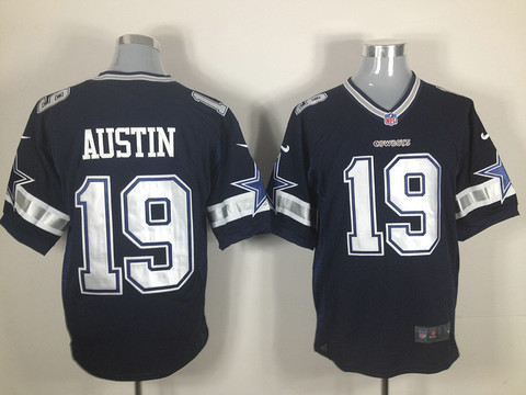 Dallas Cowboys 19 Monmouth Austin Blue Game Nike Nfl jersey